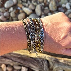 Stylish Mixed Metal Chain Bracelets